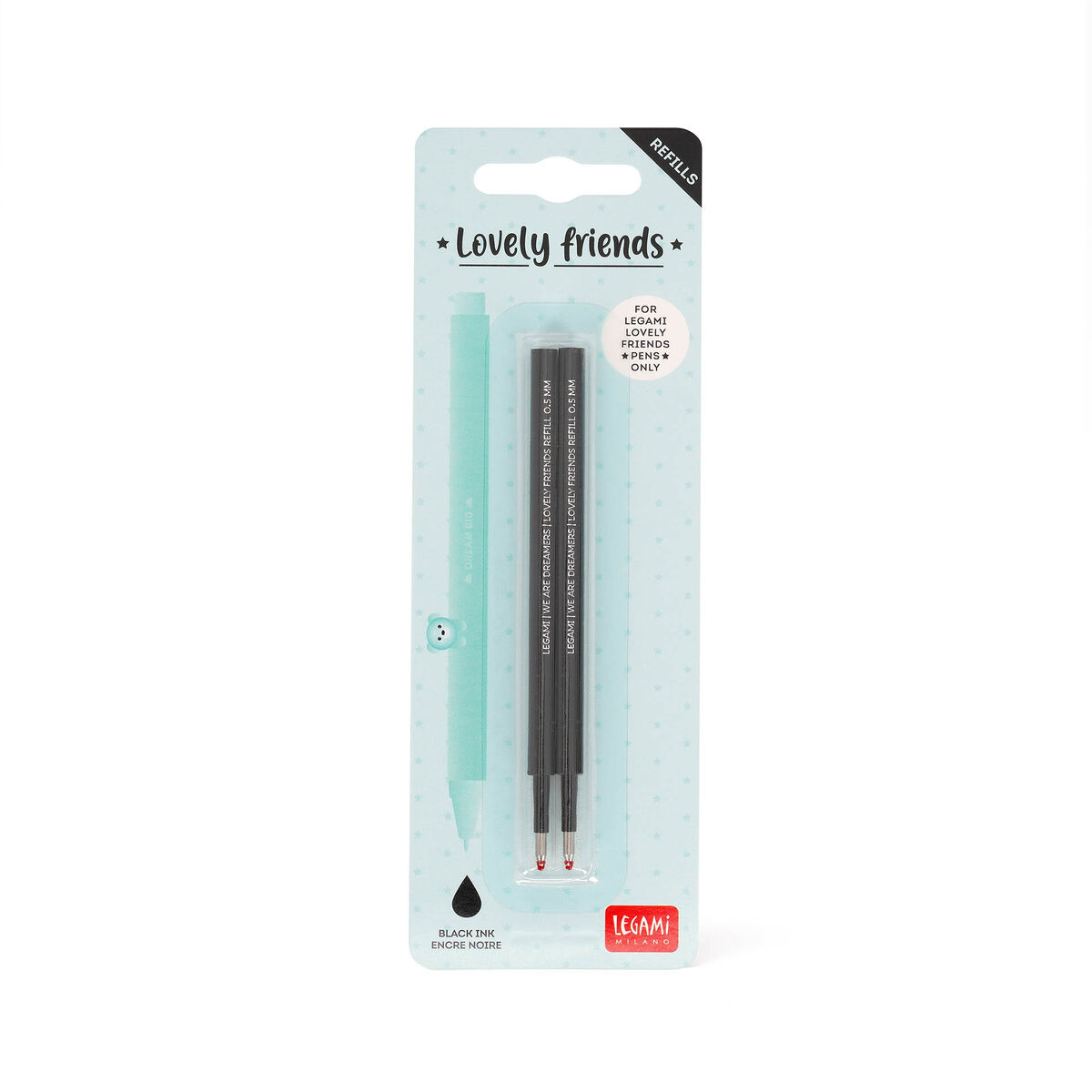 Set of 2 Refills for Lovely Friends Gel Pens - Black Ink