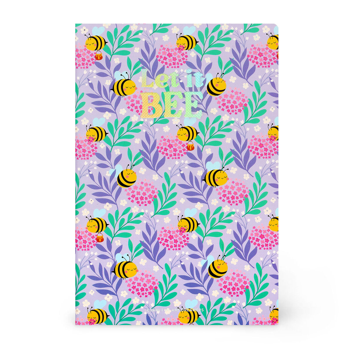 B5 Lined Notebook with Illustrated Hard Cover - Bee