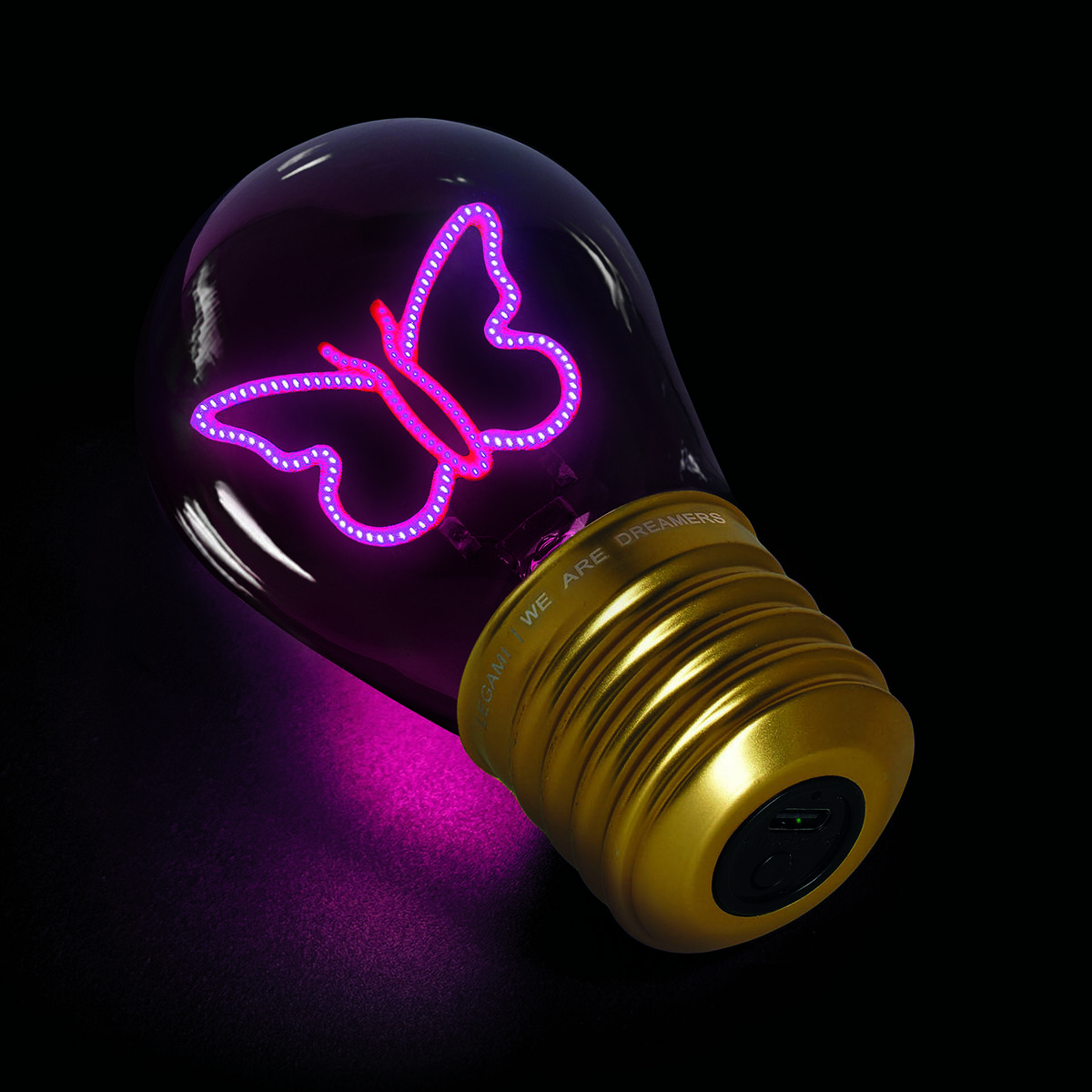 Decorative Lightbulb-Shaped Table Lamp - Butterfly - Bulb Fiction