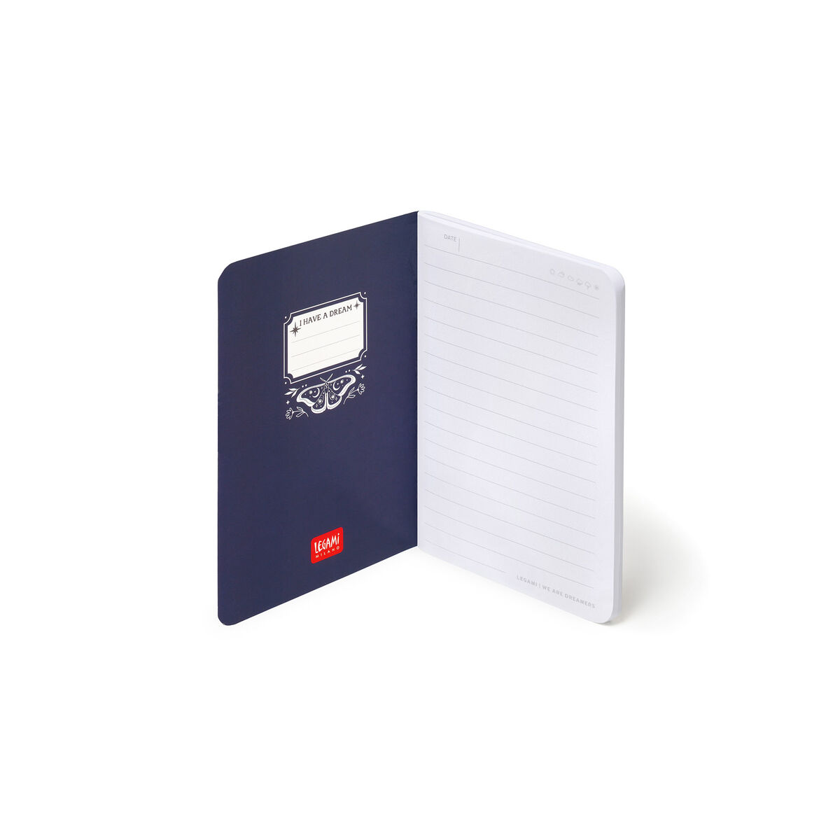 A6 Lined Notebook with Illustrated Hard Cover - Moth