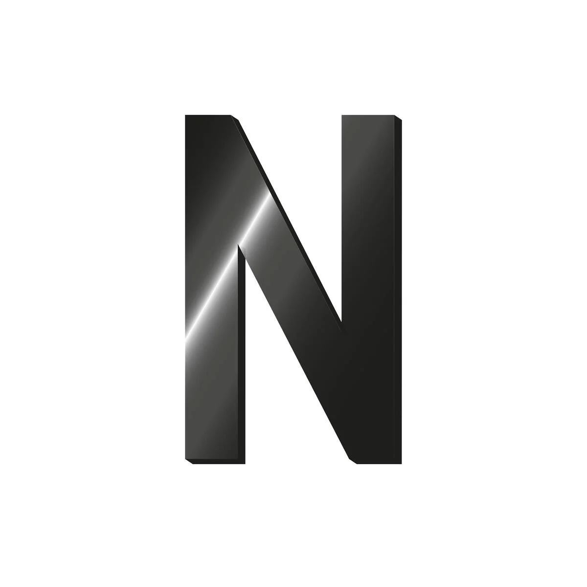 Decorative Adhesive Metal Letter - N - My Initial