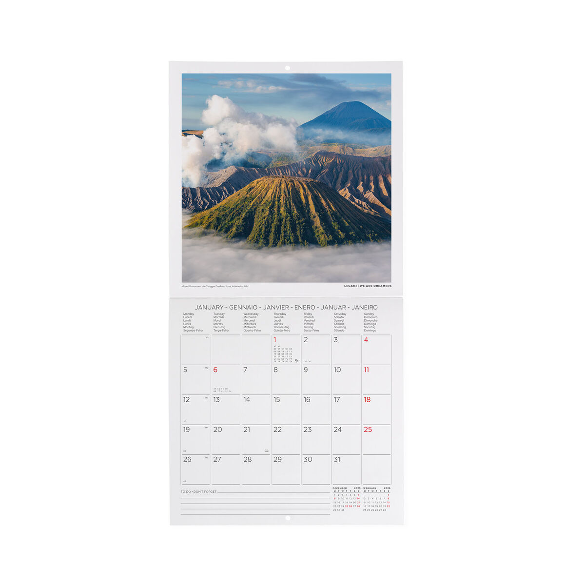 2026 Wall Calendar - 18 x 18 cm