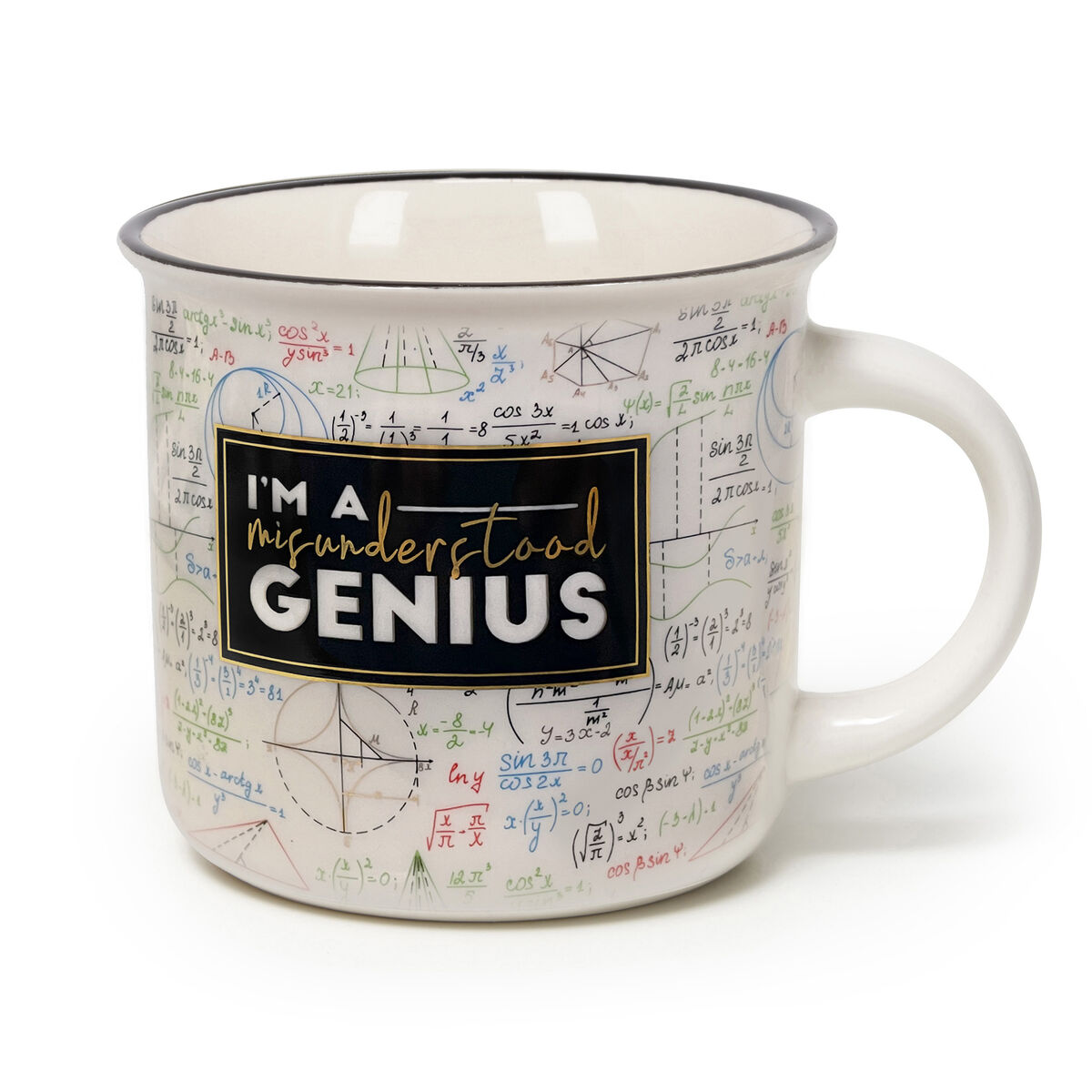 New Bone China Porcelain Mug with Genius-Themed Illustration. 350 ml capacity. The ideal Gift Idea f