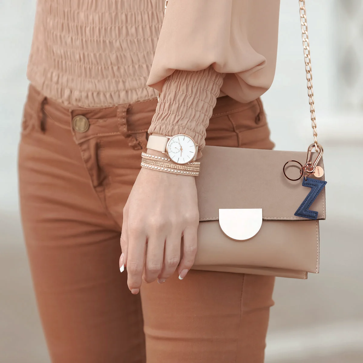 Key Ring with Initial Letter - Z / Blue - My Initial