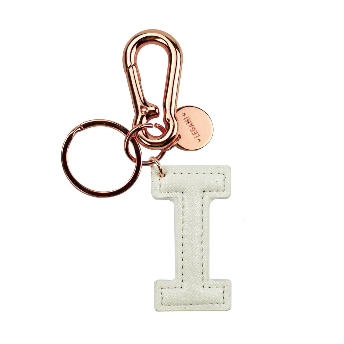 Key Ring with Initial Letter - I / White - My Initial