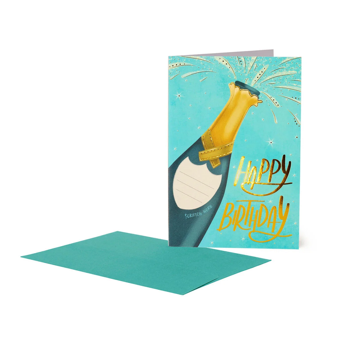 Happy Birthday Scratch-Reveal Birthday Card - Bottle - Scratch-Off Card