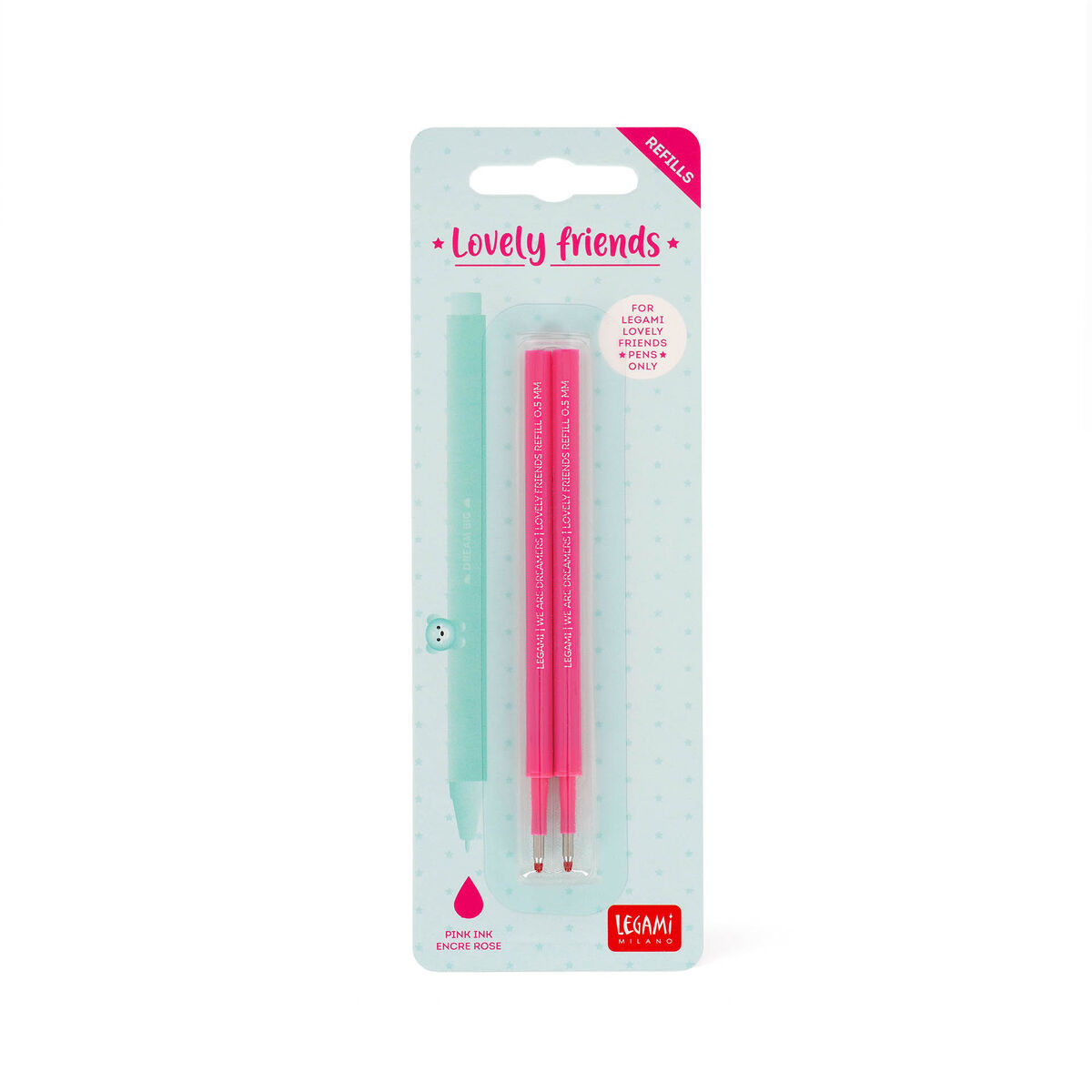 Set of 2 Refills for Lovely Friends Gel Pens - Pink Ink
