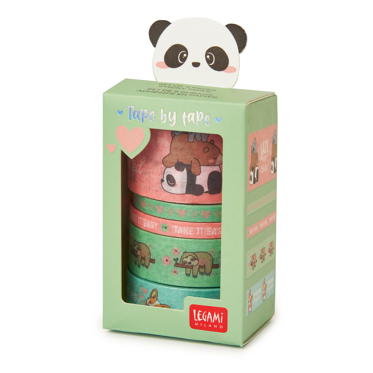Set of 5 Decorative Cute Animals Paper Sticky Tapes - Tape By Tape