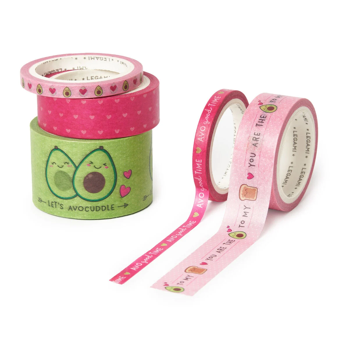 Set of 5 Decorative Avocado Paper Sticky Tapes - Tape By Tape