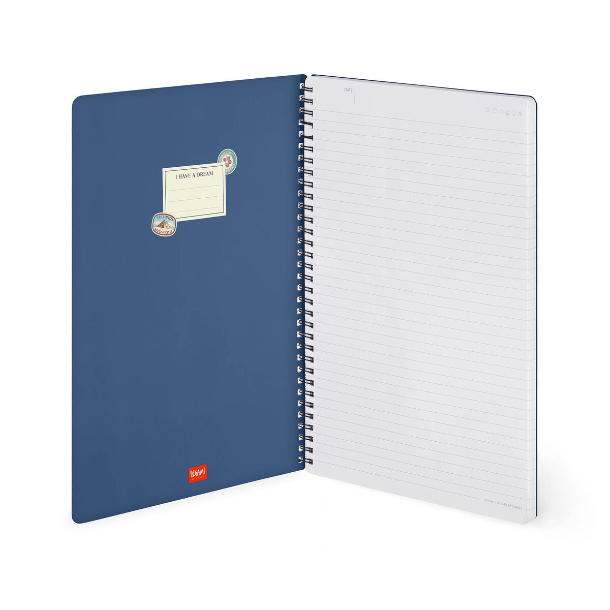 A4 Lined Notebook with Illustrated Hard Cover - Travel Stickers - Spiral-Bound