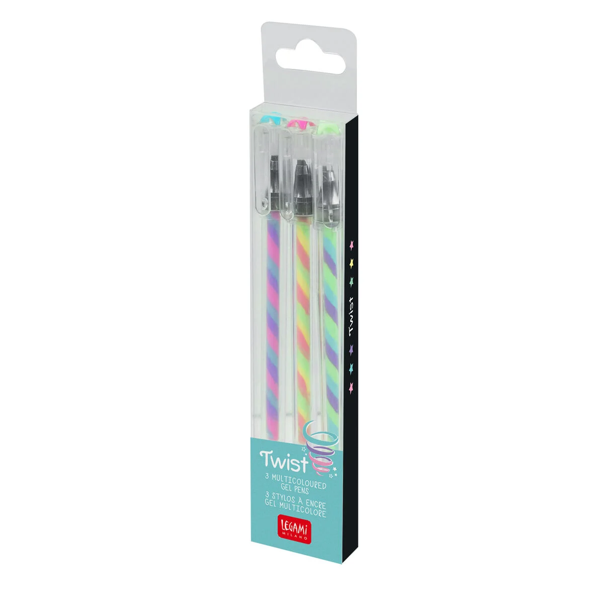 Set Of 3 Multicoloured Gel Pens - Twist