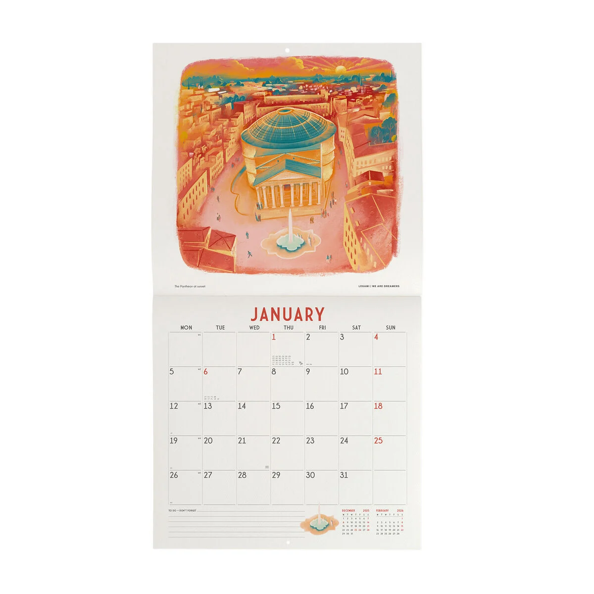 Calendario da Parete 2026 - 30 x 29 cm