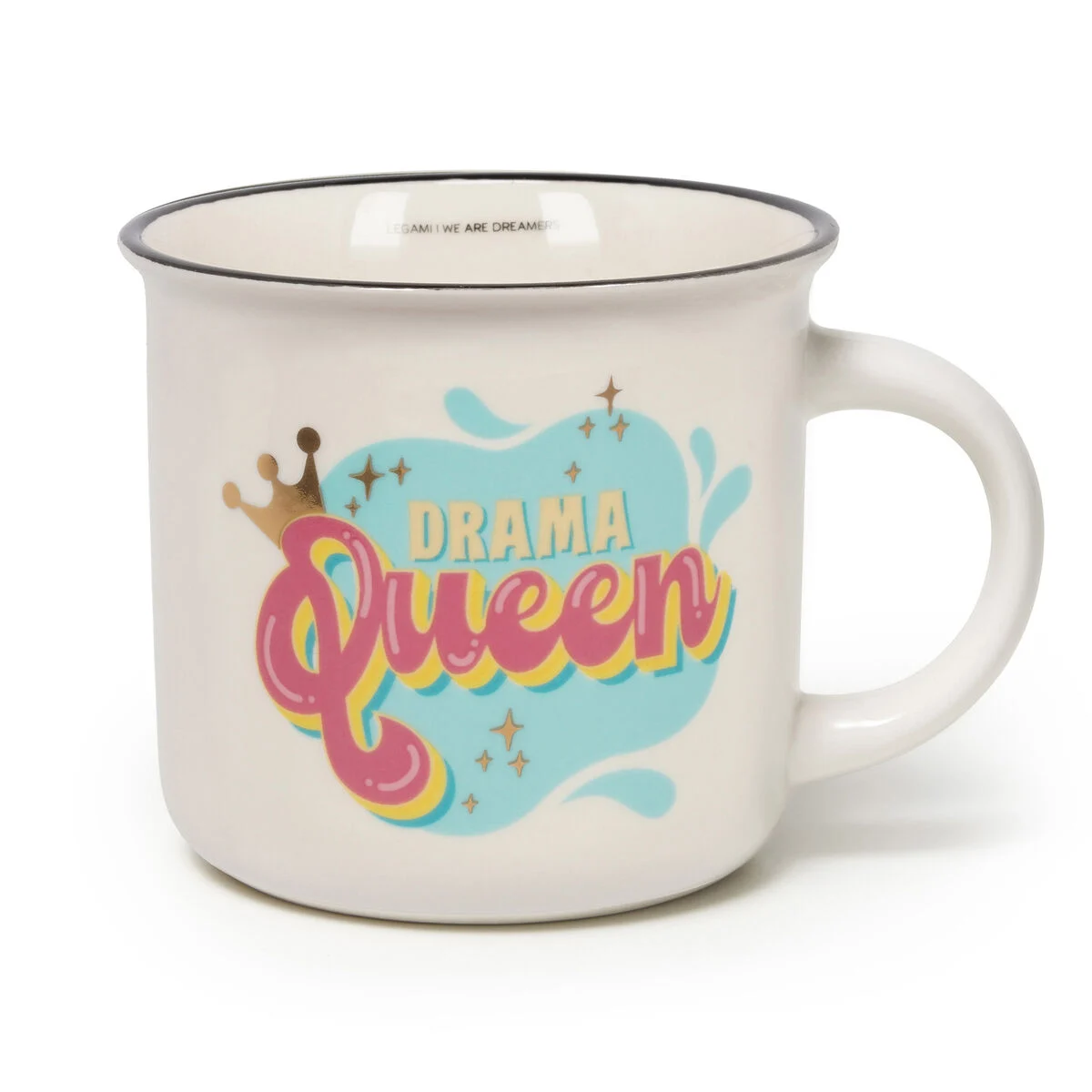 New Bone China Porcelain Mug with Drama Queen-Themed Illustration. 350 ml capacity. The ideal Gift I