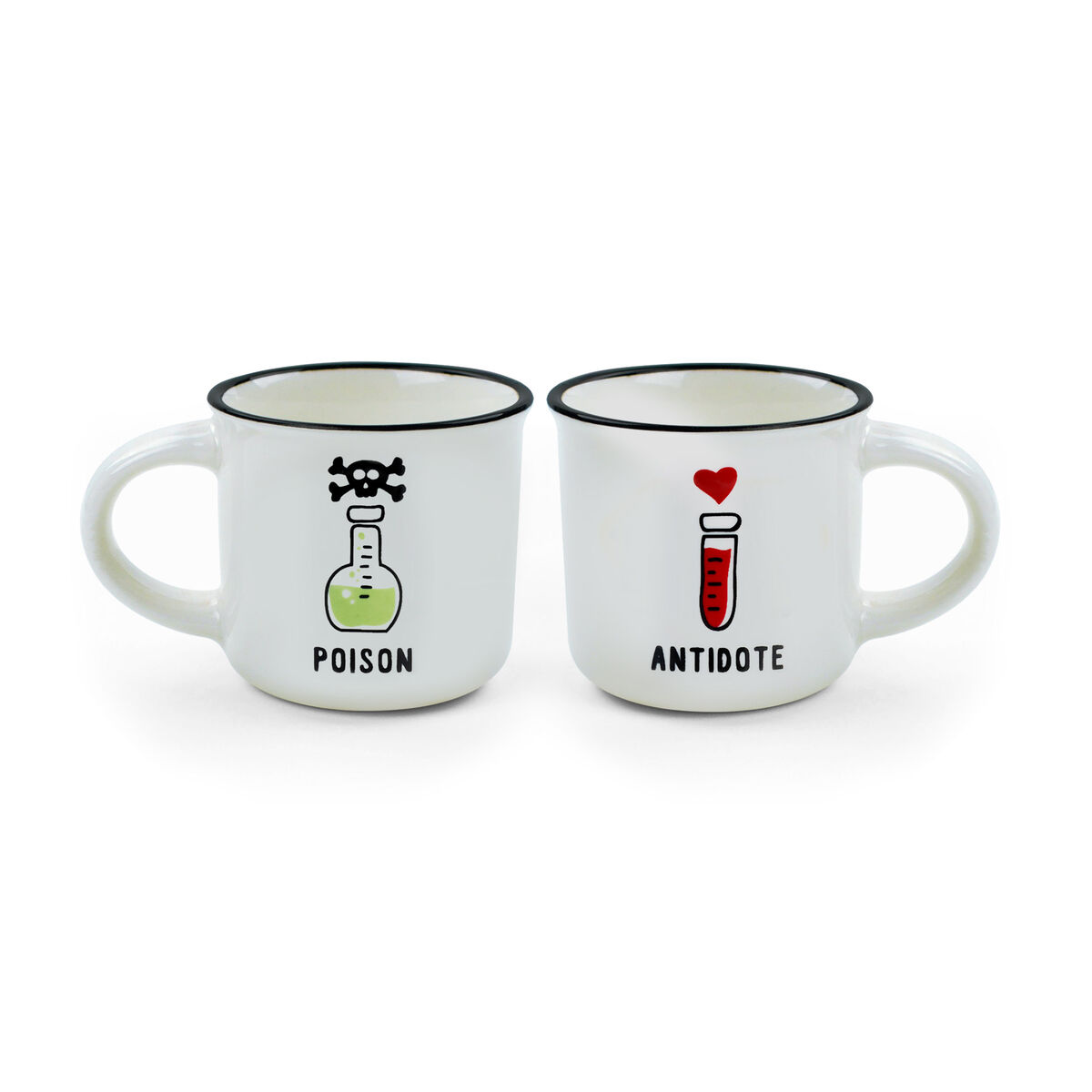 Set of 2 Coffee Cups - Poison and Antidote - Espresso For Two