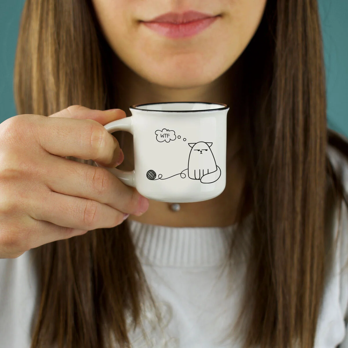 Set of 2 Coffee Cups - Dog and Cat - Espresso For Two