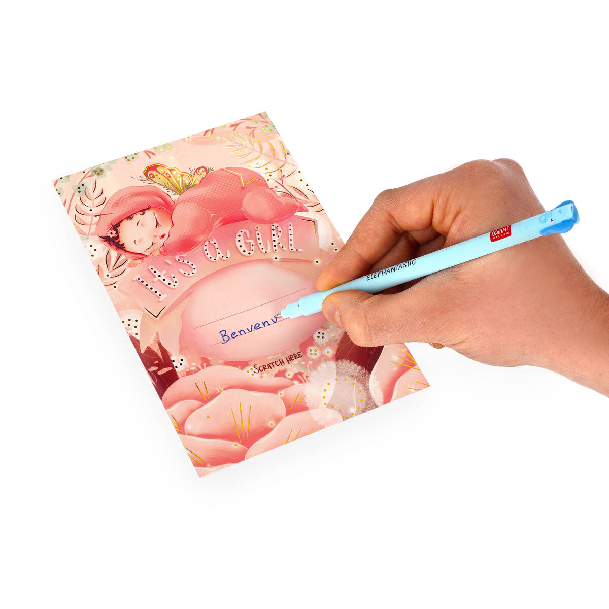 New Baby Scratch-Reveal Greeting Card - It's a Girl - Scratch-Off Card