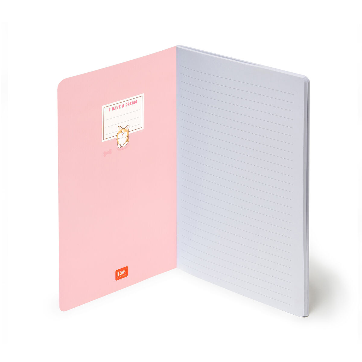 B5 Lined Notebook with Illustrated Hard Cover - Corgi