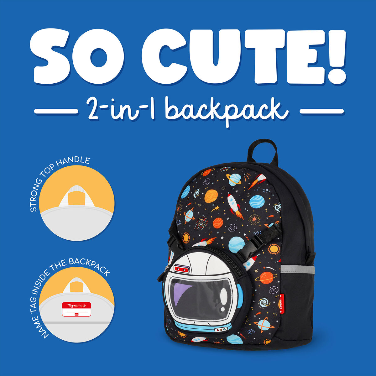 2-in-1 Space Backpack with Removable Front Pocket - So Cute!