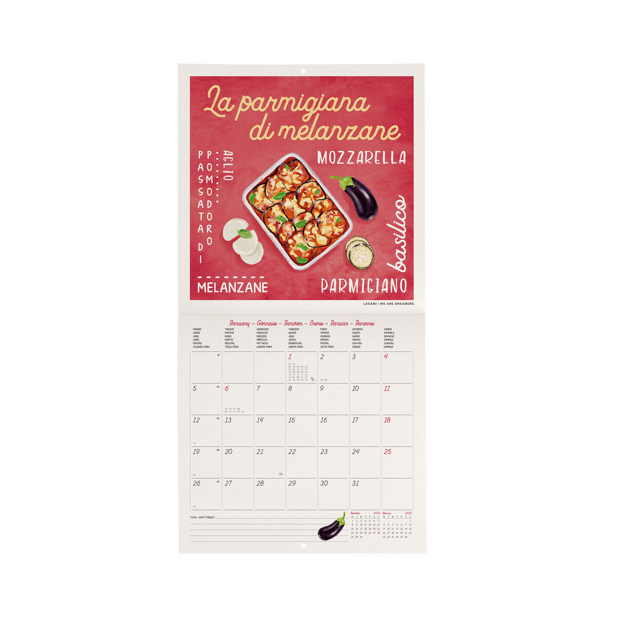 2026 Wall Calendar - 18 x 18 cm