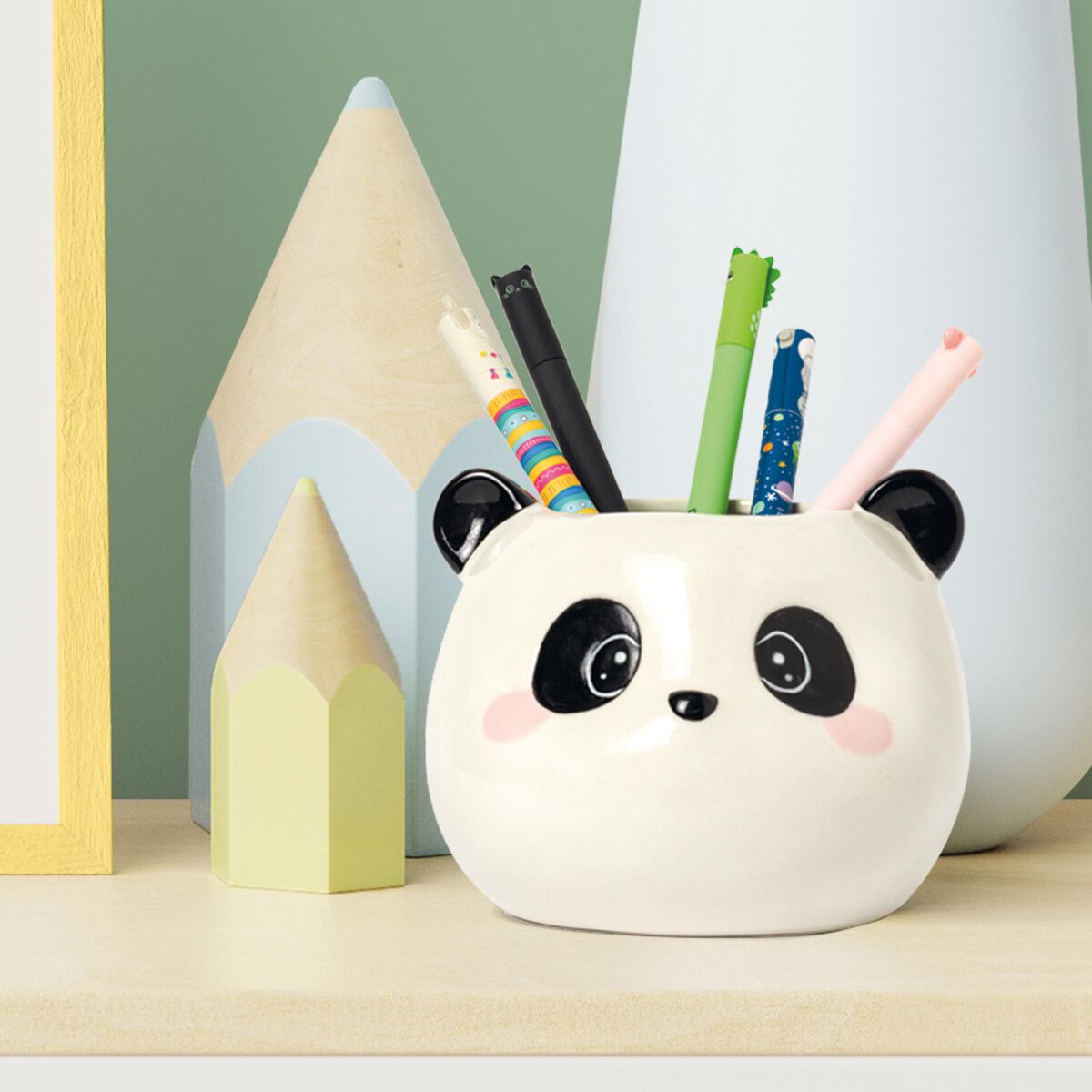 Panda Ceramic Pen Holder - Desk Friends