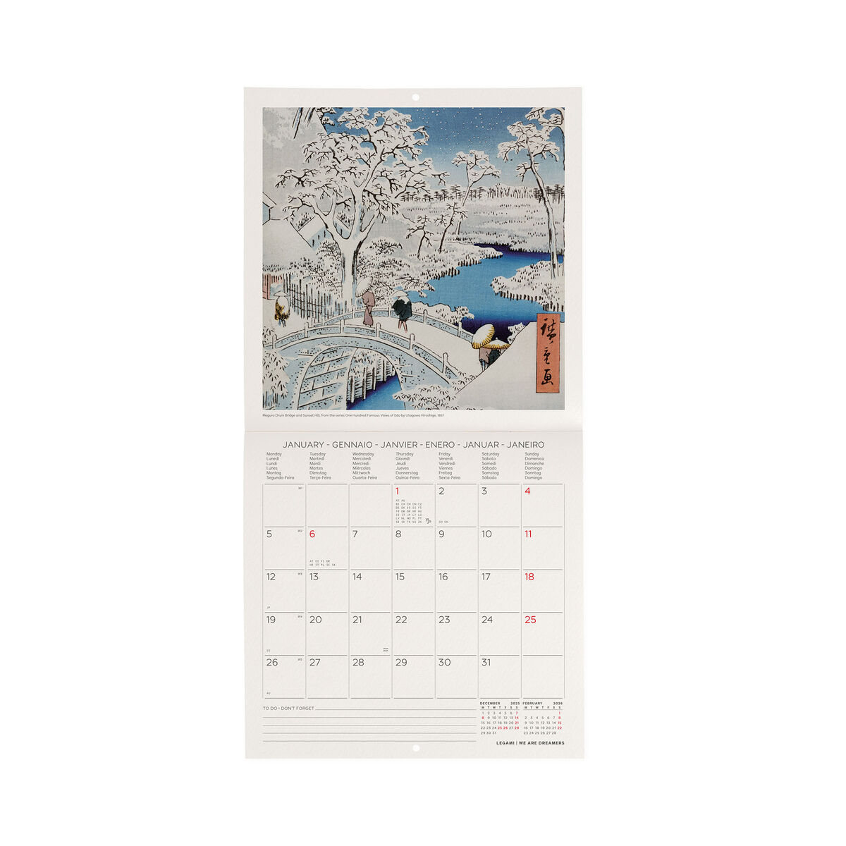 2026 Wall Calendar - 18 x 18 cm