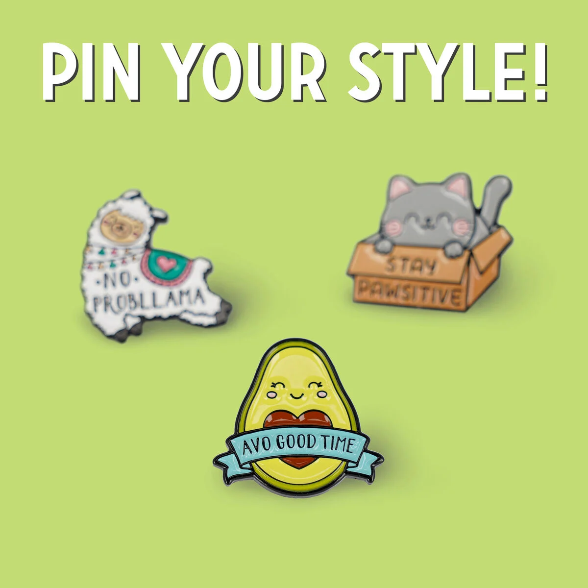 Avocado Enamel Metal Pin - Pin Your Style!