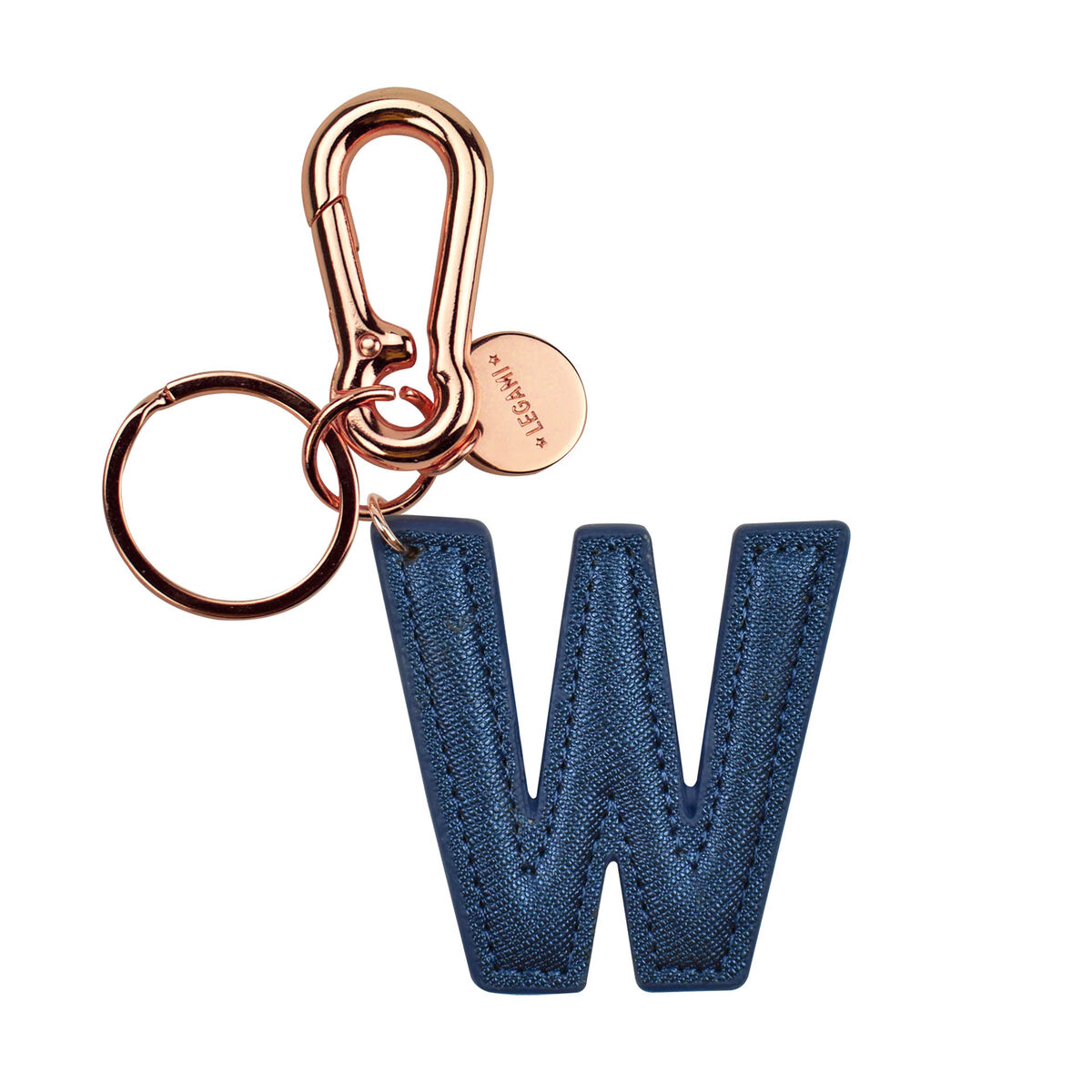Key Ring with Initial Letter - W / Blue - My Initial