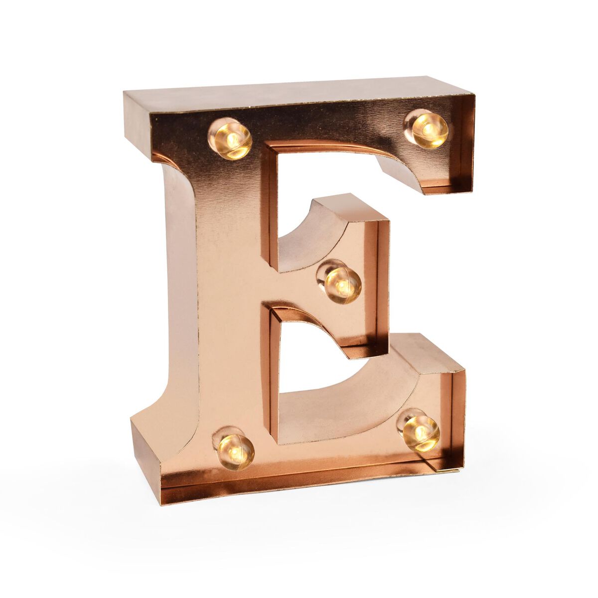 Rose Gold Light-Up Decorative Letter - E - Mini Decorative Light