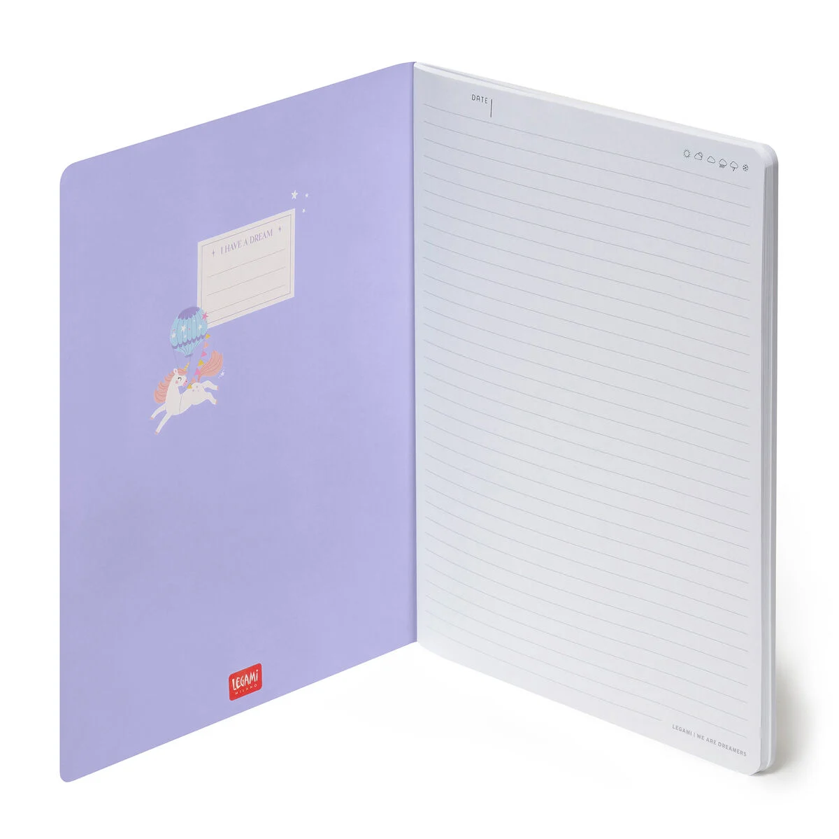 B5 Lined Notebook with Illustrated Hard Cover - Unicorn