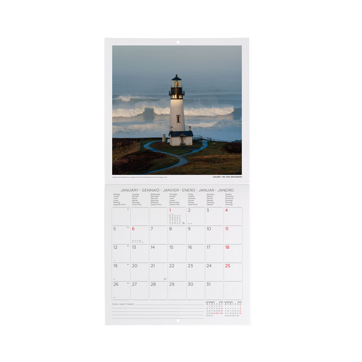 2026 Wall Calendar - 18 x 18 cm