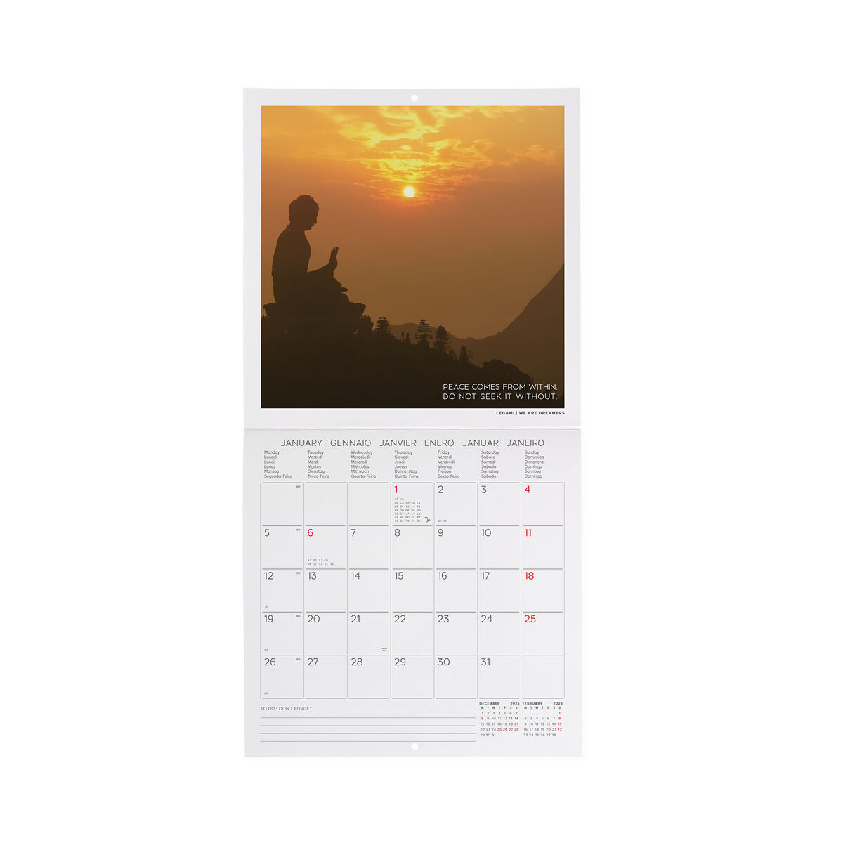 2026 Wall Calendar - 18 x 18 cm