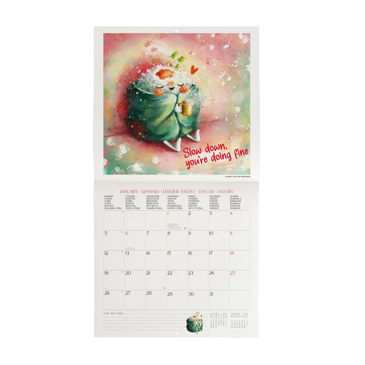 2026 Wall Calendar - 30 x 29 cm