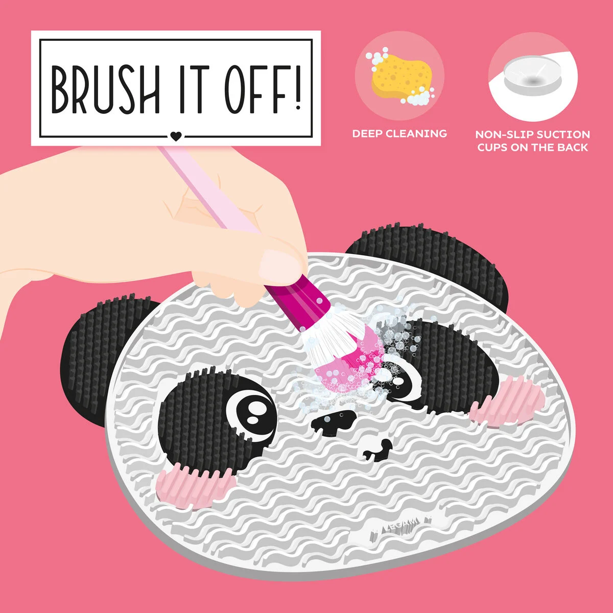 Panda Makeup Brush Cleaning Mat - Brush it Off!