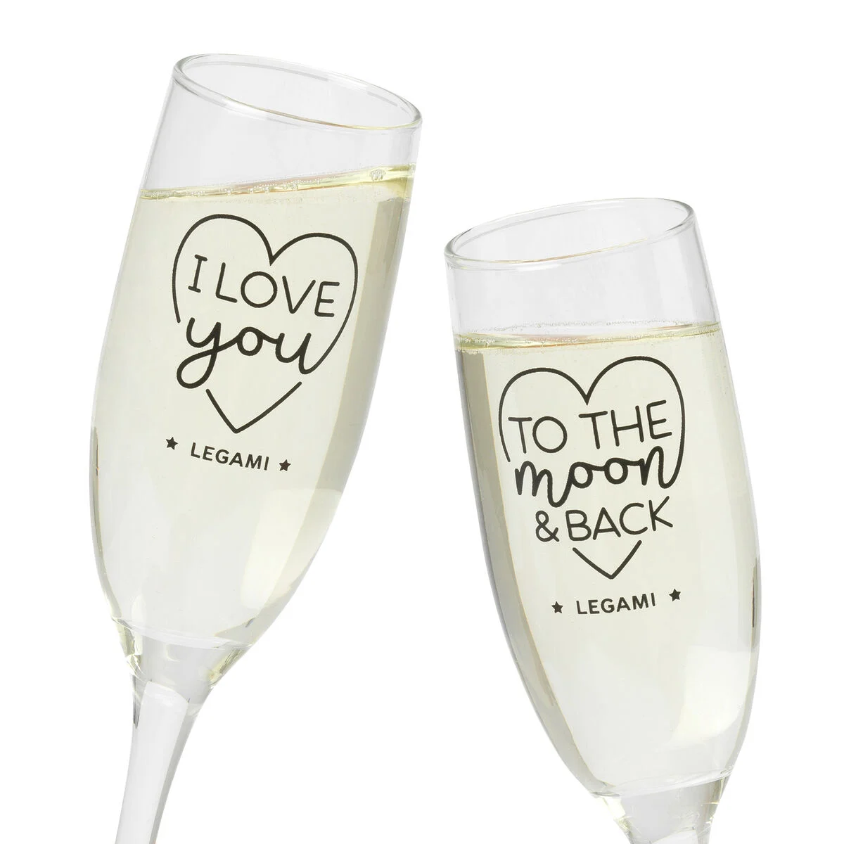 Set of 2 Champagne Flutes - Cheers to Love