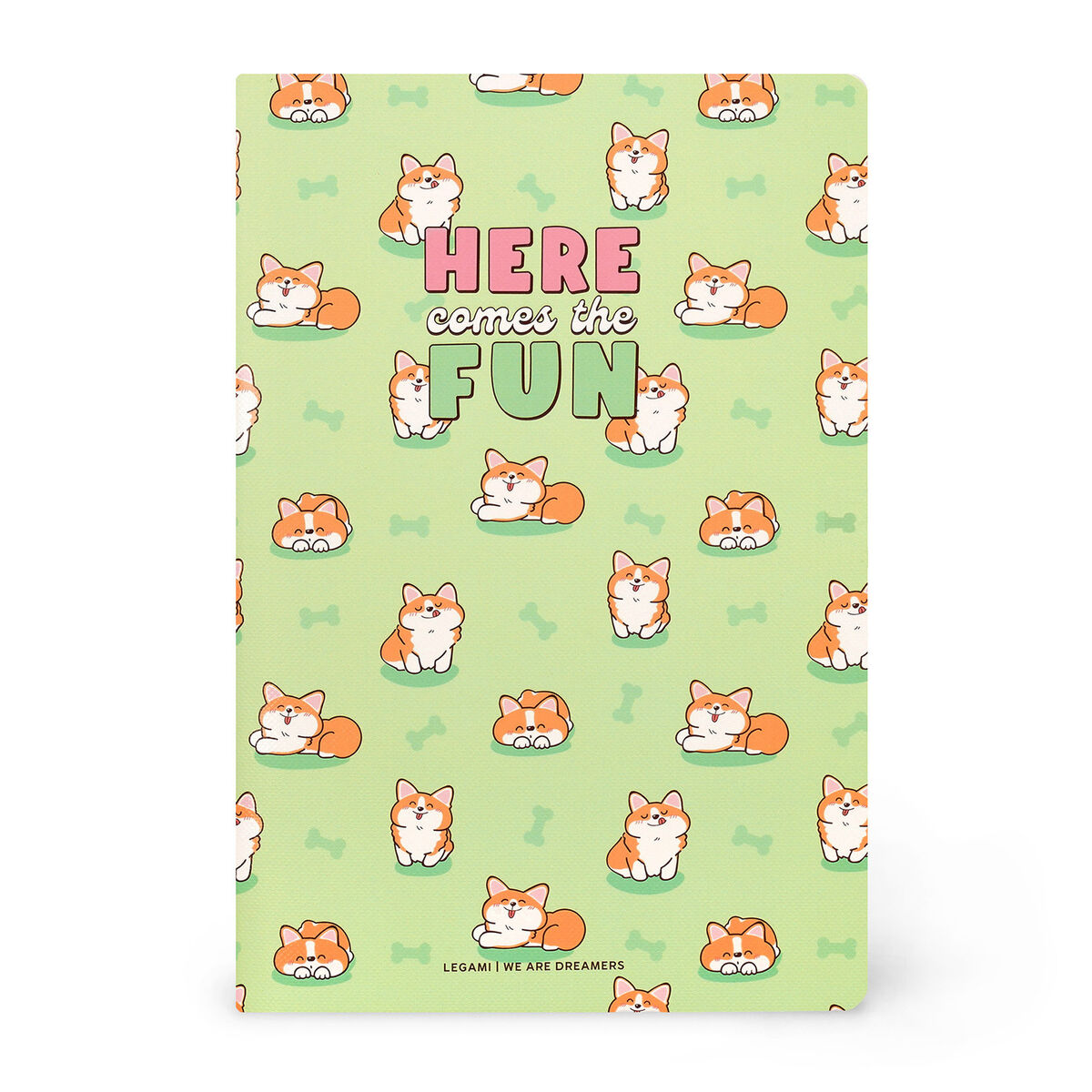 B5 Lined Notebook with Illustrated Hard Cover - Corgi