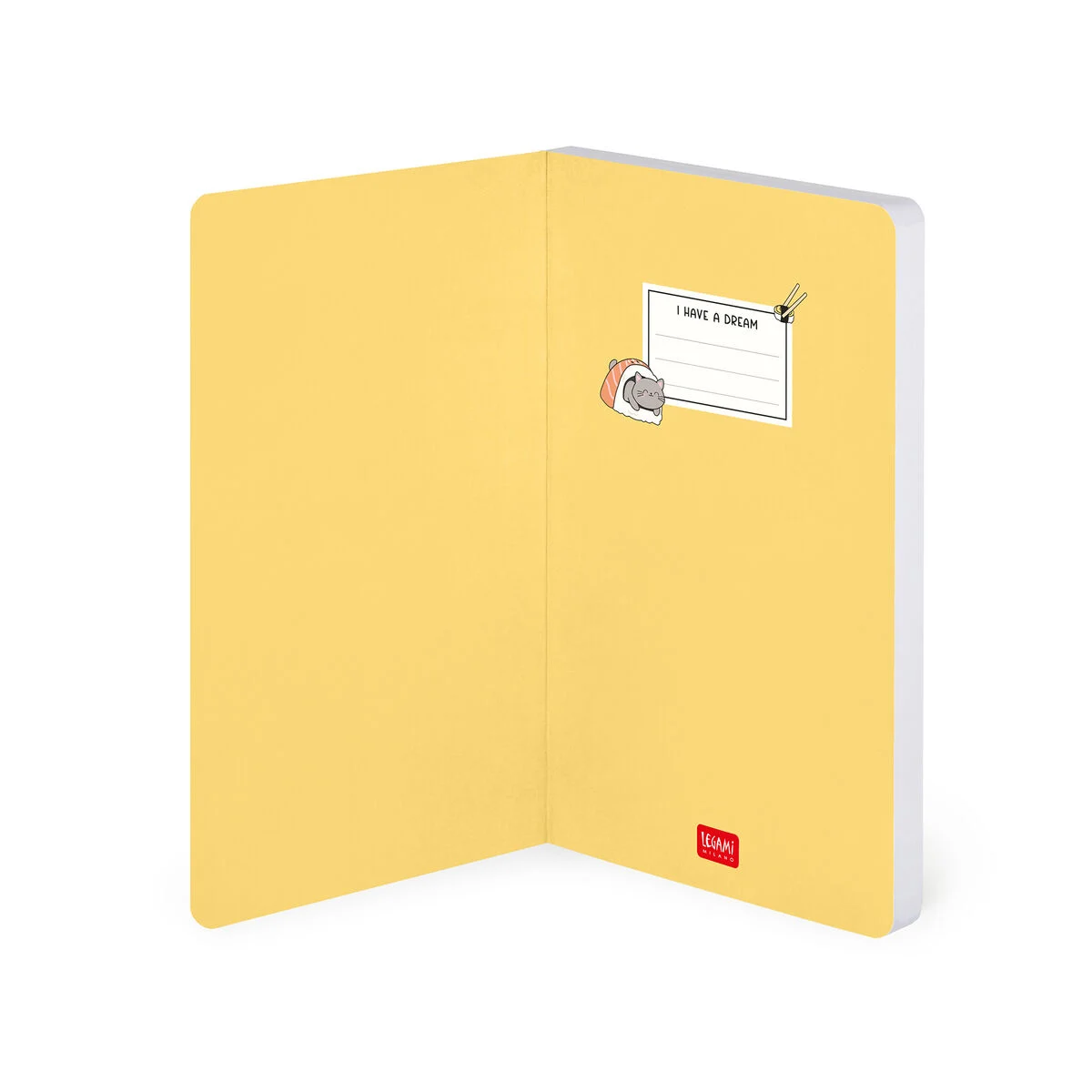 Lined Photo Notebook with Illustrated Hard Cover - Sushi Cat