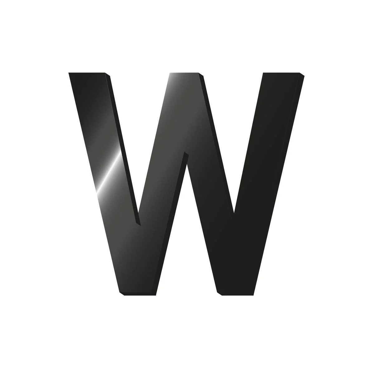 Decorative Adhesive Metal Letter - W - My Initial