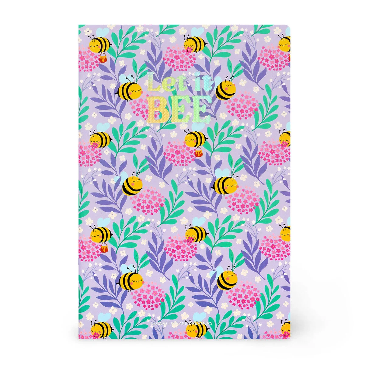 A5 Lined Notebook with Illustrated Hard Cover - Bee