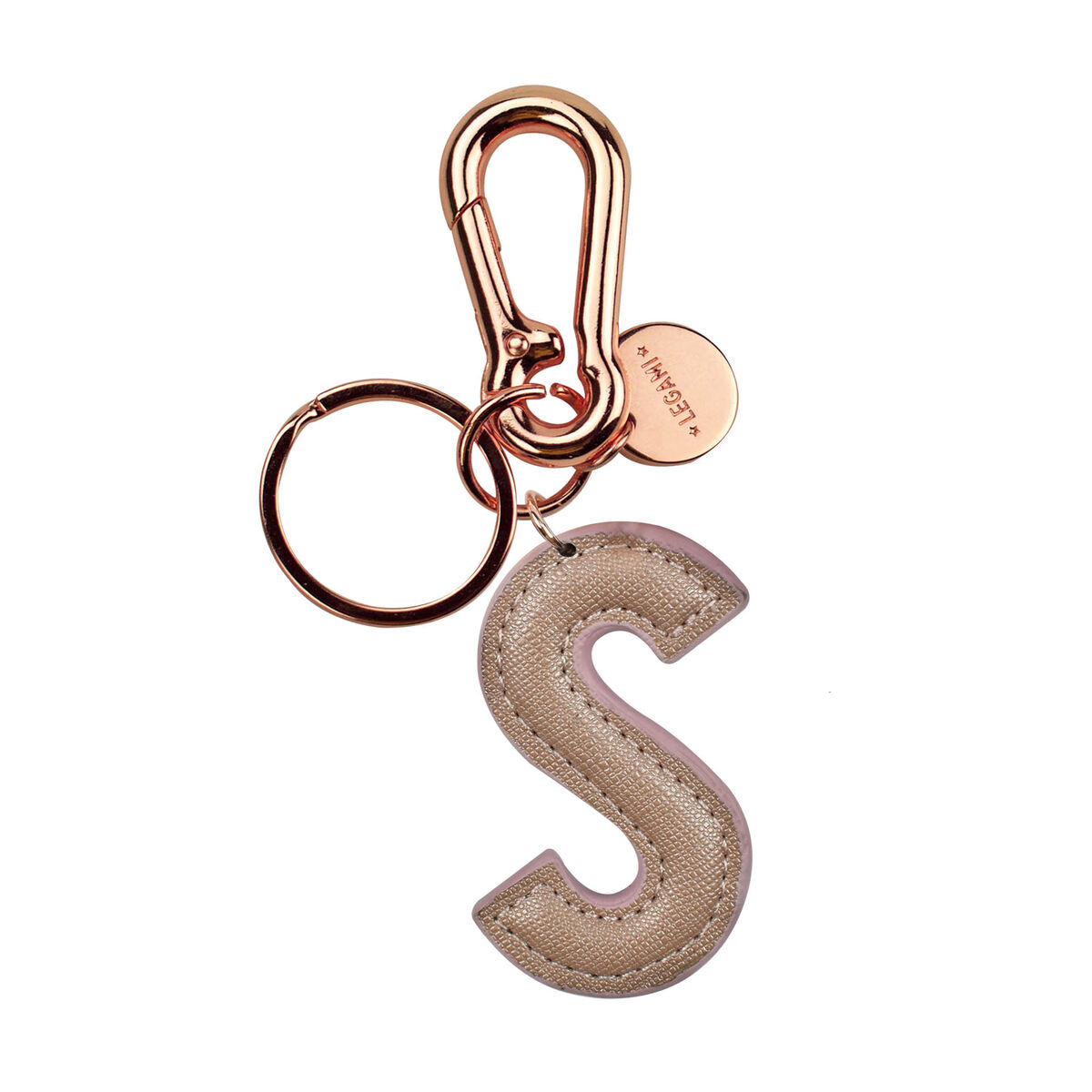 Key Ring with Initial Letter - S / Rose Gold - My Initial