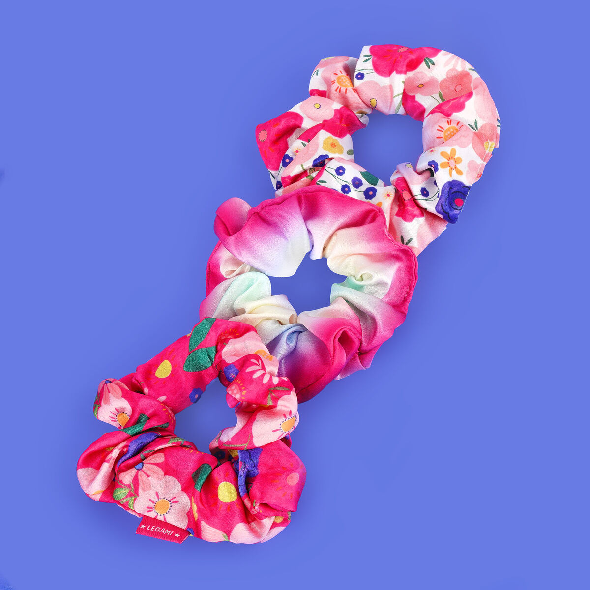 Set of 3 Flowers Hair Scrunchies - Hair We Are!