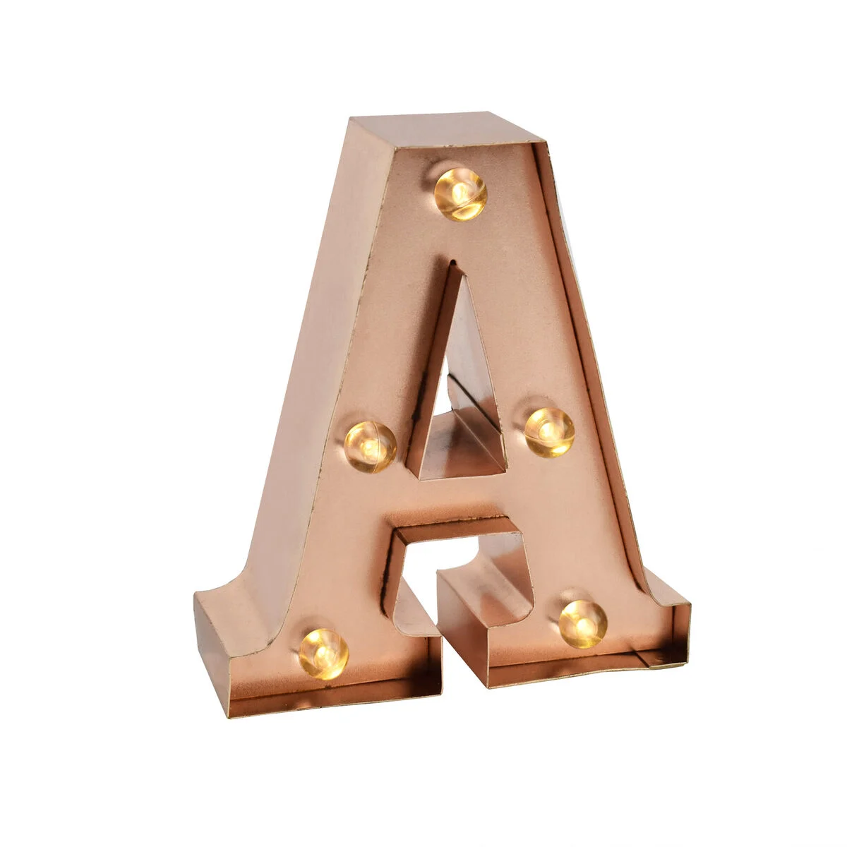 Rose Gold Light-Up Decorative Letter - A - Mini Decorative Light