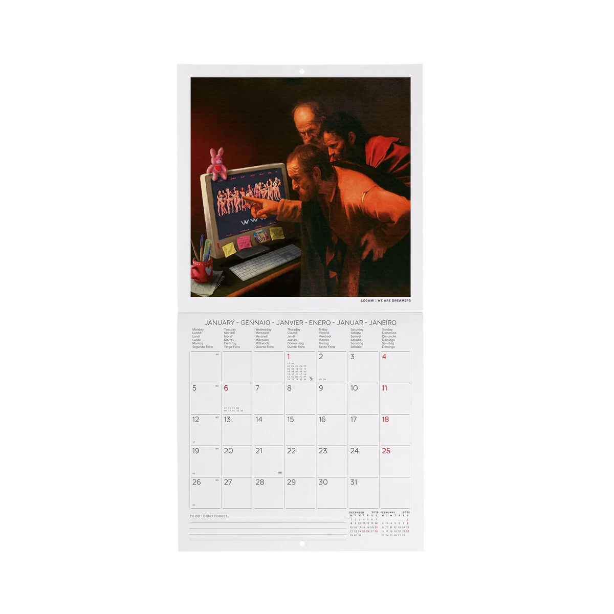 2026 Wall Calendar - 18 x 18 cm