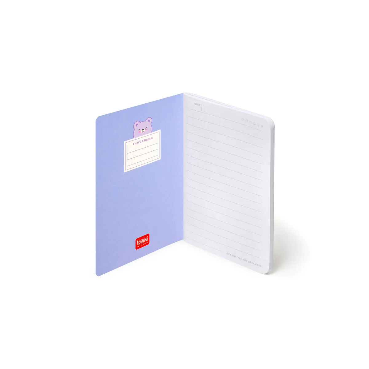 A6 Lined Notebook with Illustrated Hard Cover - Teddy Bear