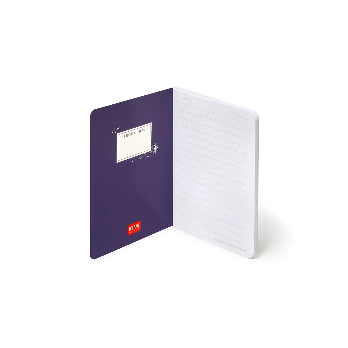 A6 Lined Notebook with Illustrated Hard Cover - Stars