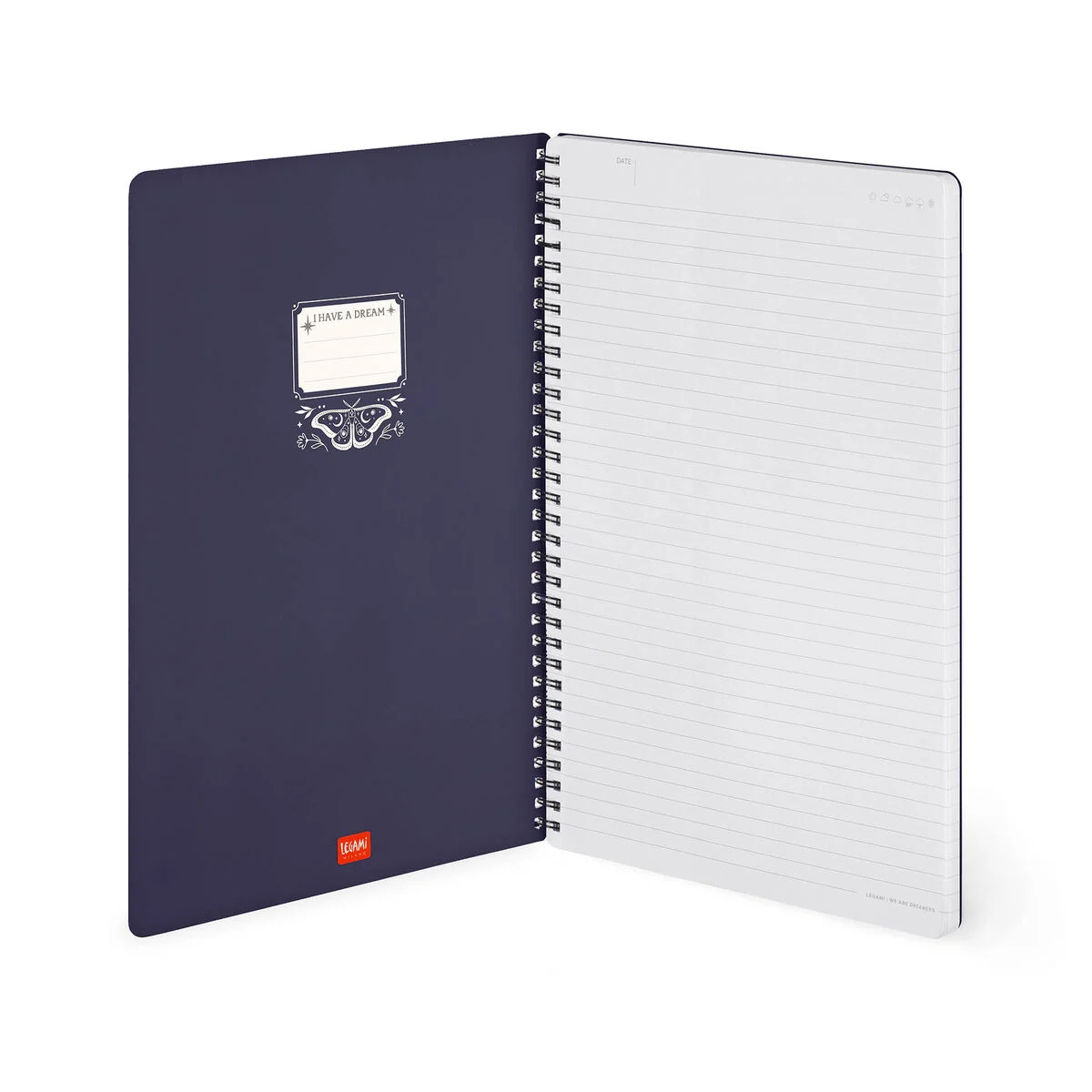 A4 Lined Notebook with Illustrated Hard Cover - Moth - Jotter - Spiral-Bound