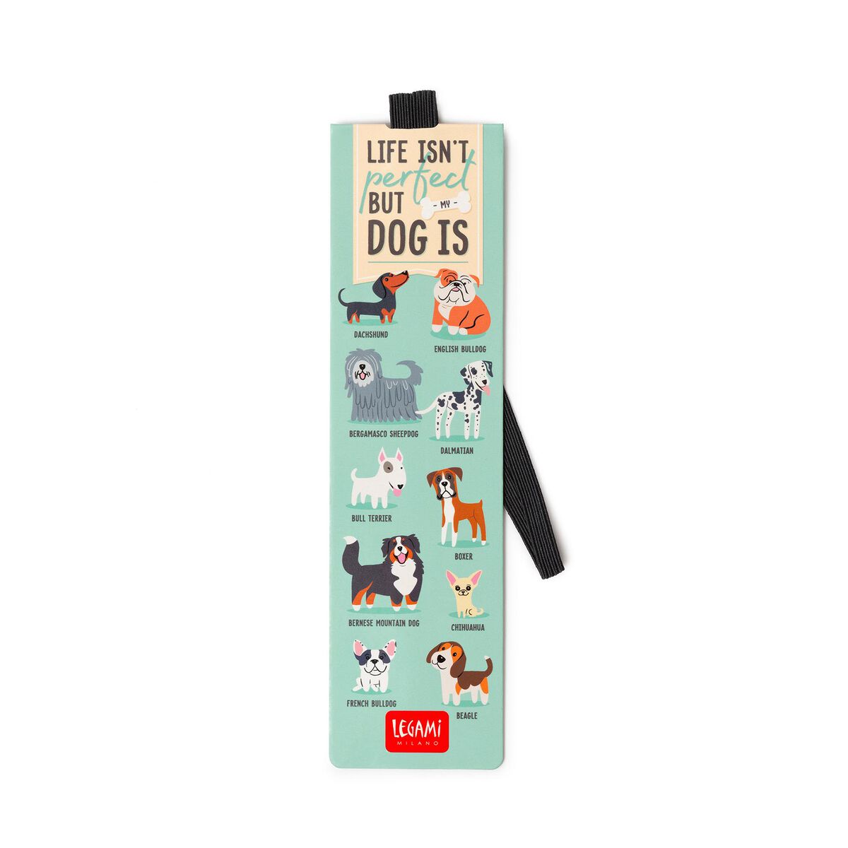 Illustrated Bookmark with Elastic Band - Dogs - Bookmark