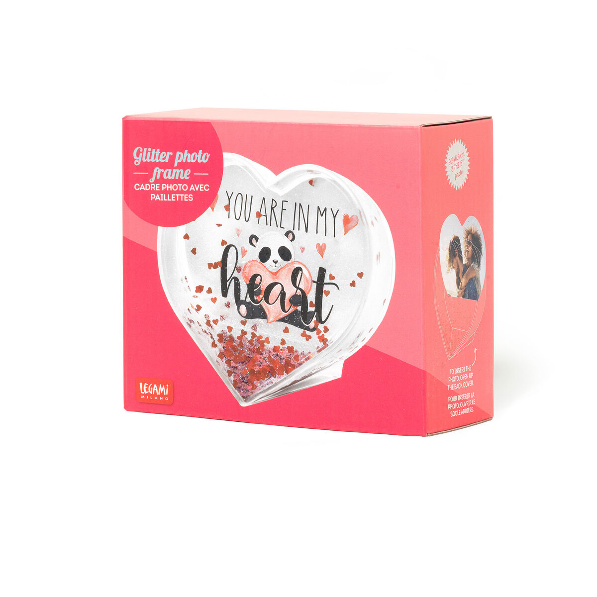 Glitter Photo Frame - Red Heart