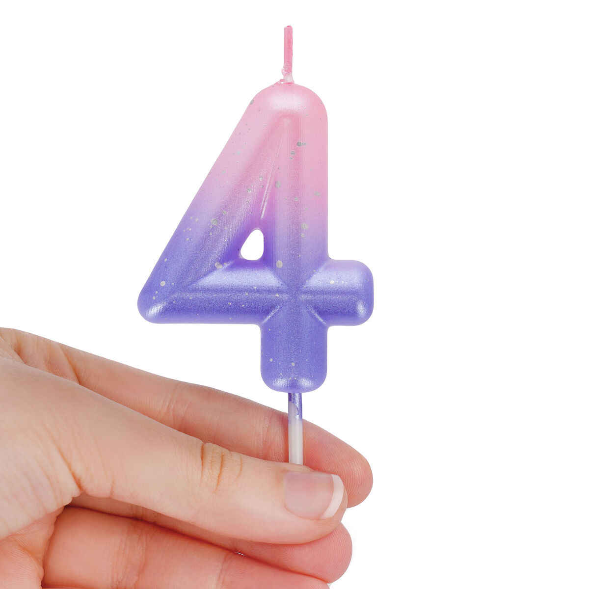 Pink Birthday Cake Candle - 4 - Happy Birthday Candle