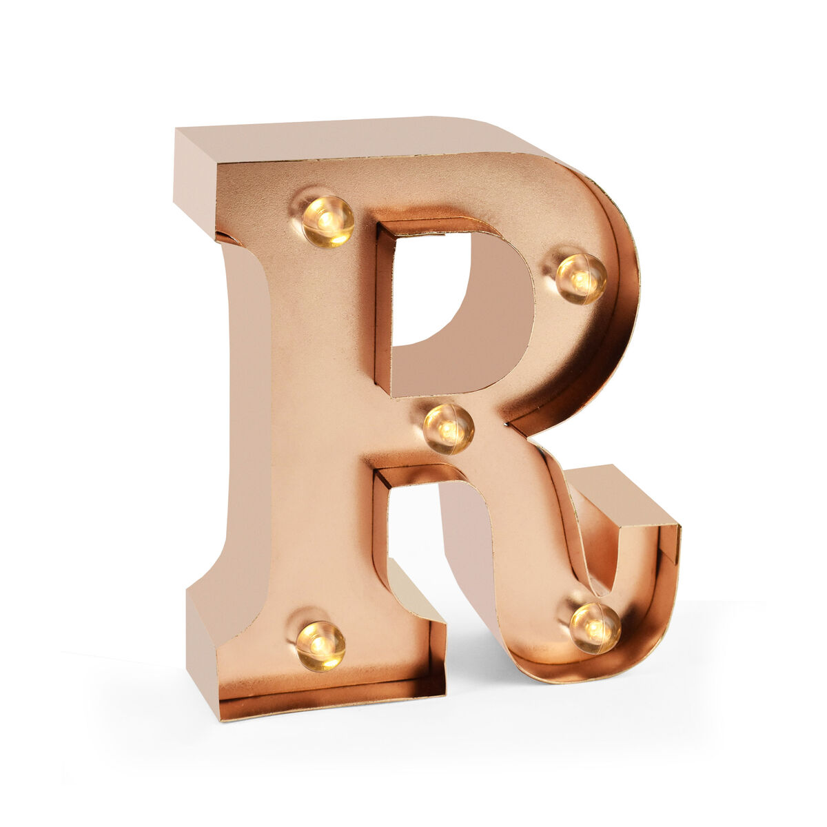 Rose Gold Light-Up Decorative Letter - R - Mini Decorative Light
