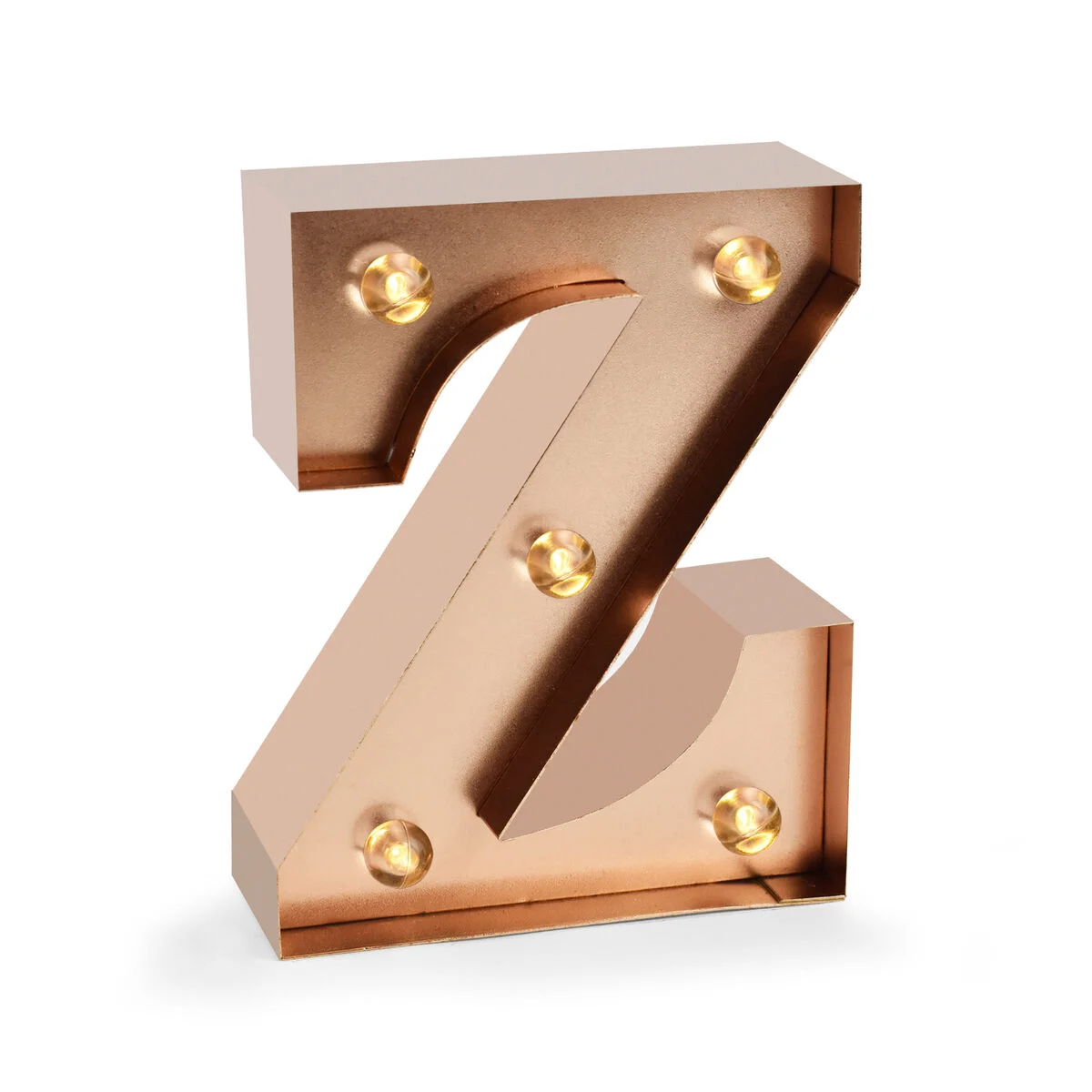 Rose Gold Light-Up Decorative Letter - Z - Mini Decorative Light
